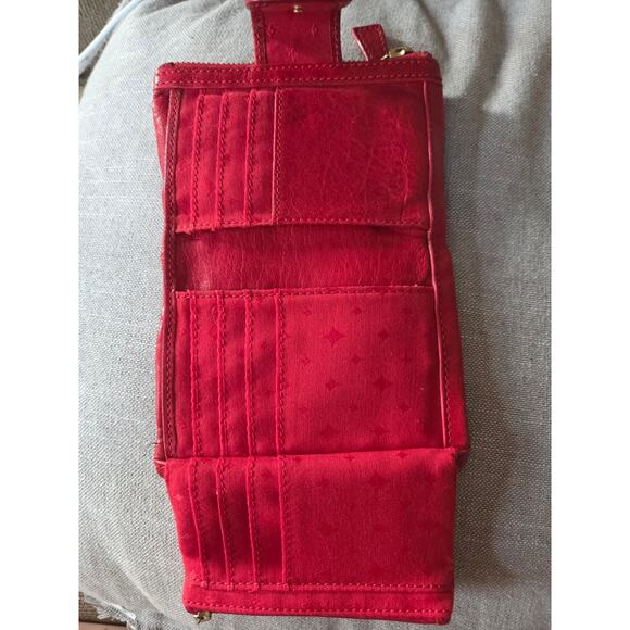 Vintage Fossil Emory Red Lamb Leather Wallet Clutch Super Soft Brass Hardware! - Picture 5 of 8